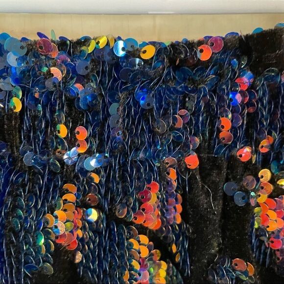 Zara Knit Velvet Iridescent Sequin Mini Skirt - Picture 3 of 5